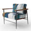 Feeling Spirit Abstract - Fauteuil rembourré contemporain, bleu et or-1480372320