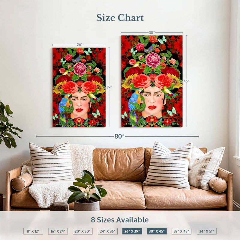 «Frida A Love Story» sur toile, H 39 po x l 26 po x P 1,25 po