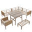 Garden Conversation Set With L-shape Sofa, 1 Table, 1 Chair And 1 Bench Beige-1270614293-1270614295