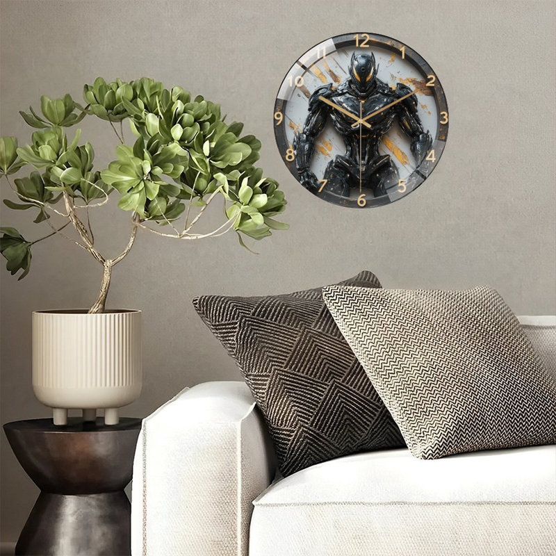 Horloge murale avec horloge murale moderne en verre 12 po