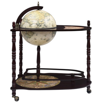 Globe Bar Cart Globe Wine Bar Liquor Bar Cabinet Solid Eucalyptus Wood