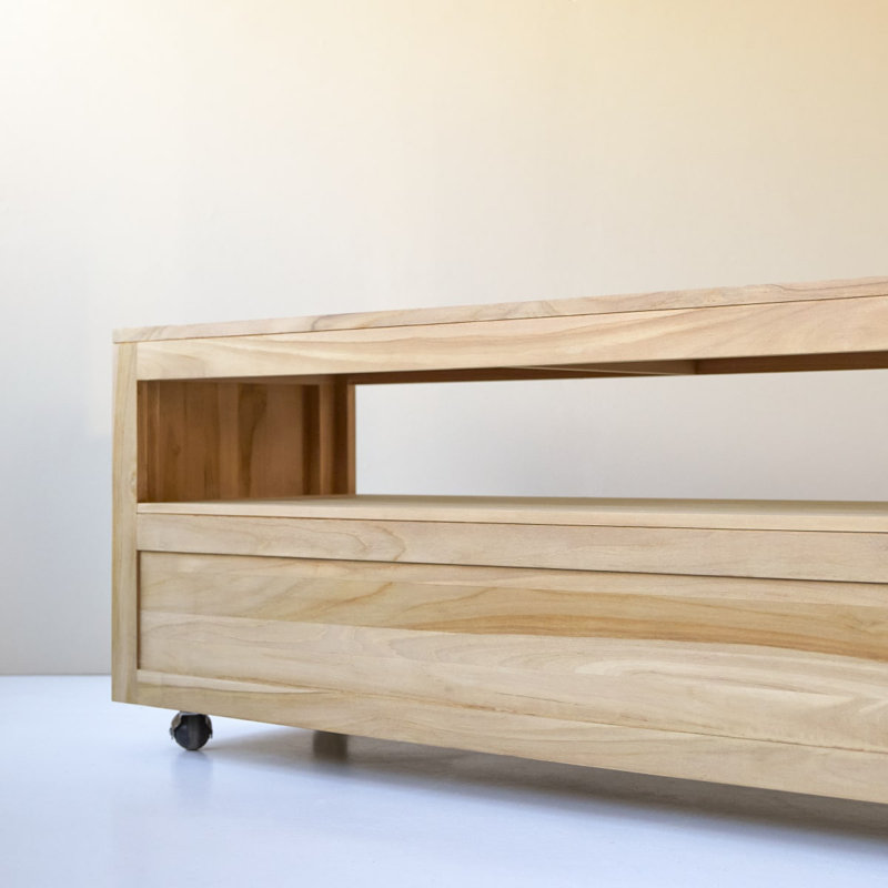 Anoa Solid Teak TV Stand, Teak