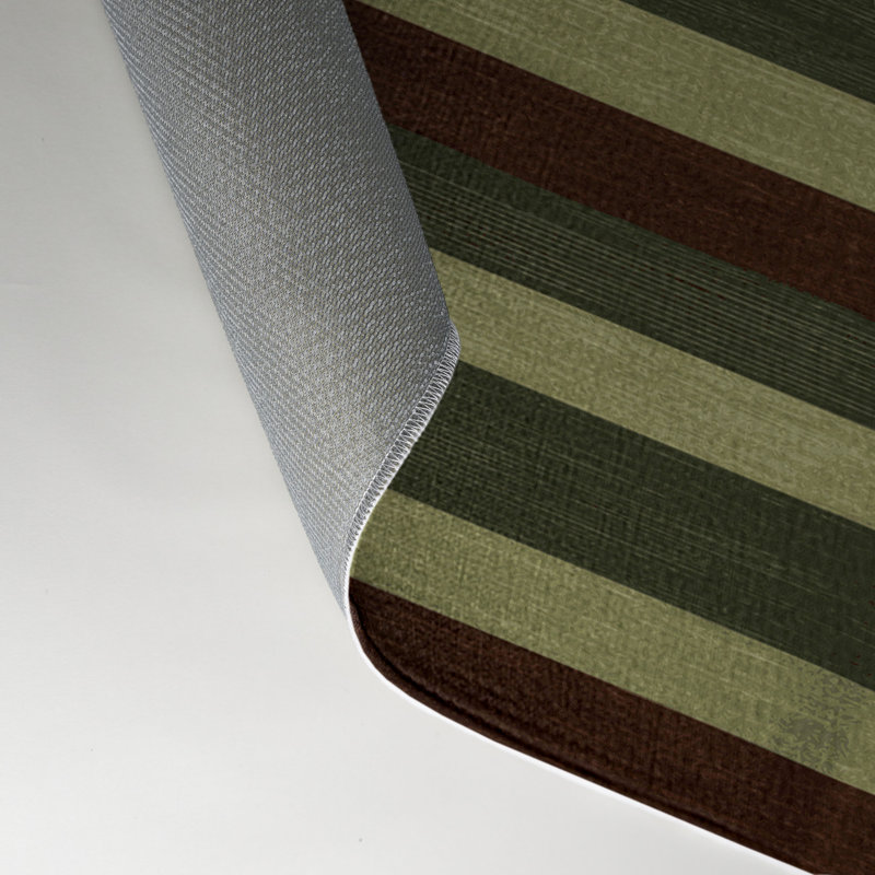 Tapis intérieur / extérieur brun HorizontalStripes, Rectangle 5 pi x 7 pi