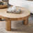 Retro Burlywood Solid Wood Round Coffee Table