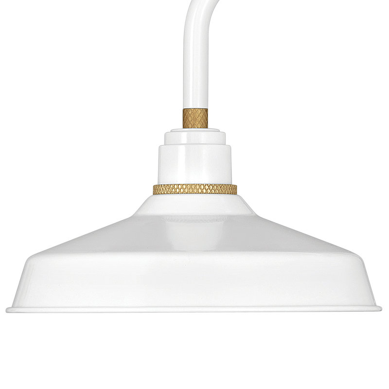 Foundry Wall Mount Outdoor Barn Light, Gloss White, 9.12" H x 9.5" W x 13.25" D