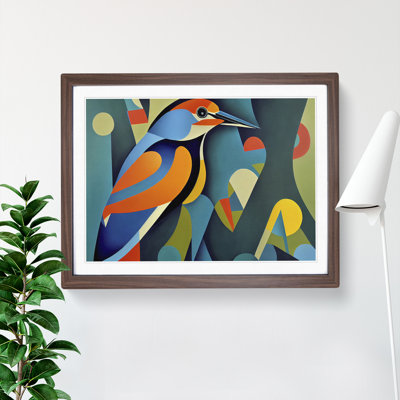 Kingfisher Bird Abstract Vol.5 - Framed Print