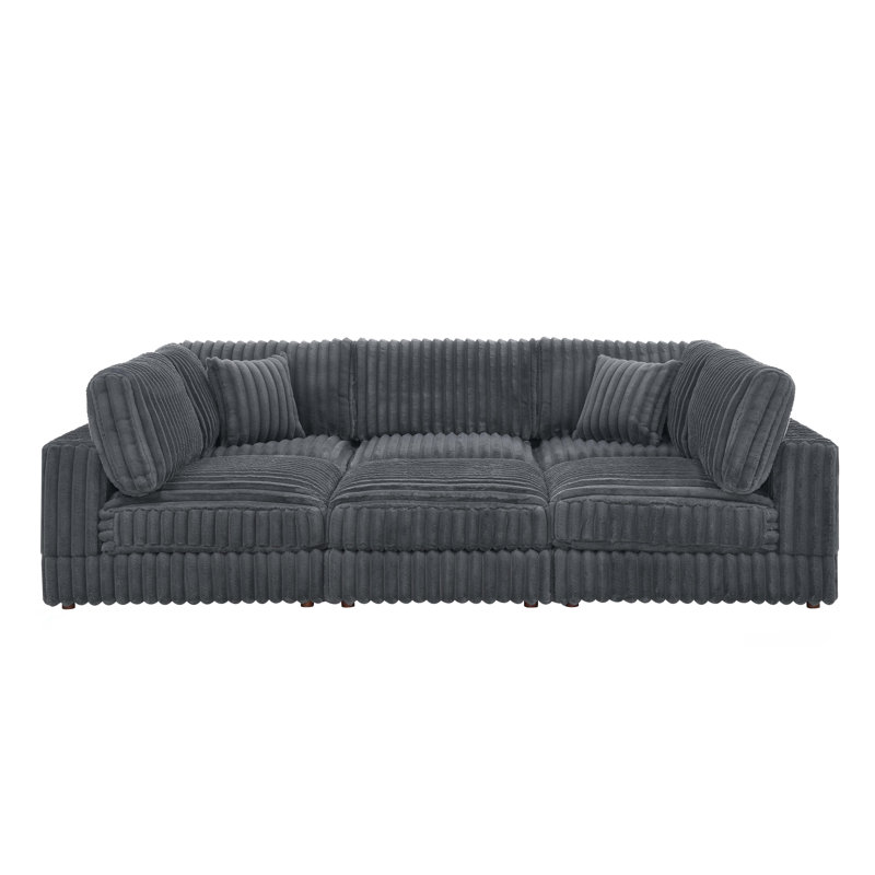 Cloud Haven Modular Sectional, Gray Corduroy