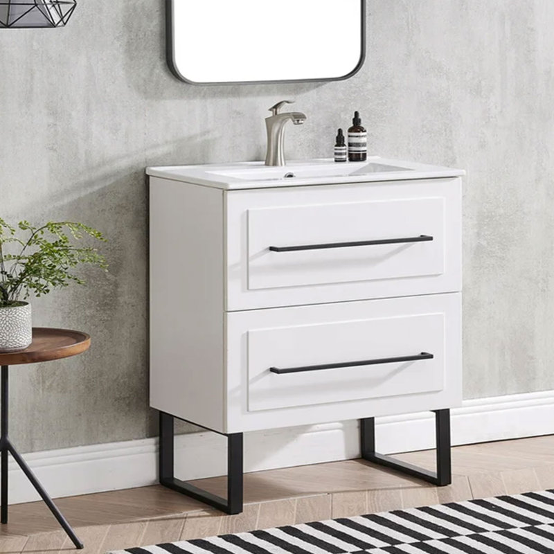 Modestia 24" White Free-standing Single Bathroom Vanity Set
