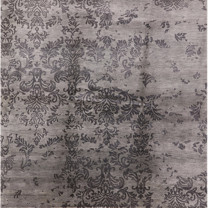 Tapis oriental gris Howle, Carré 3 pis