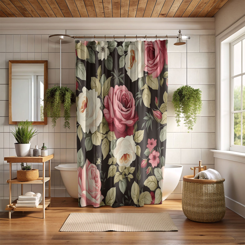 Rideau de douche standard 1 pièce Faded Bloom, H 74 po x l 71 po