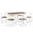 Modern 7-Piece Dining Table Set With Faux Marble Compact 55Inch Kitchen Table Set For 6, White+Cherry