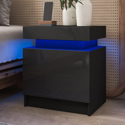 Albanese Manufactured Wood Nightstand with RGB LED Lights by Wade Logan