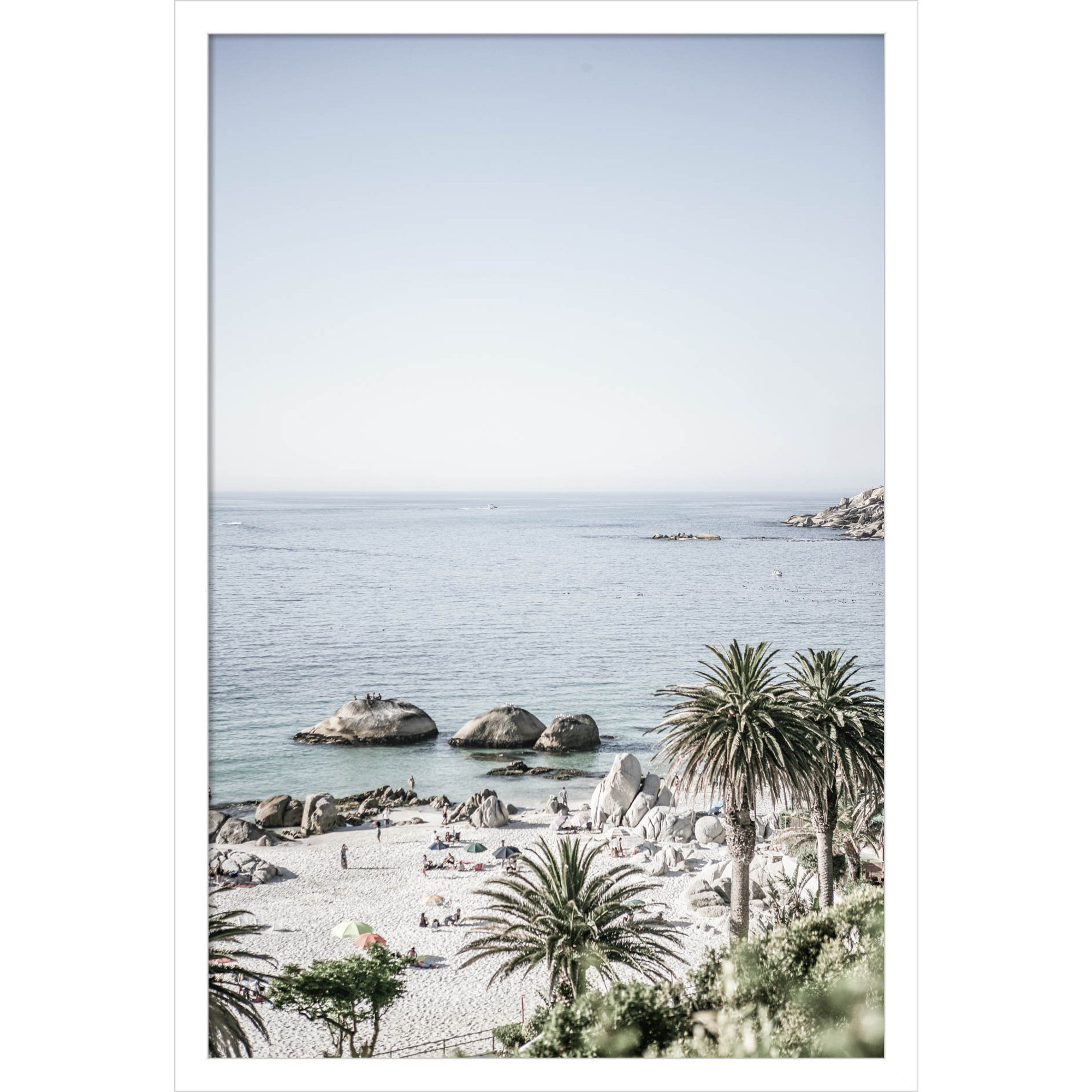 Clifton Beach by Shot by Clint Wood Framed Wall Art Print, White, 25" H x 17" W