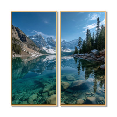 «Beauty of the Rocky Mountains - Canada», reproduction d'art sur toile encadrée, ensemble de 2 voyages
