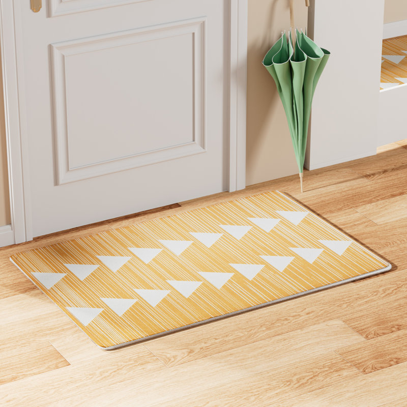 Tapis d'entrée jaune antidérapant Jebreel