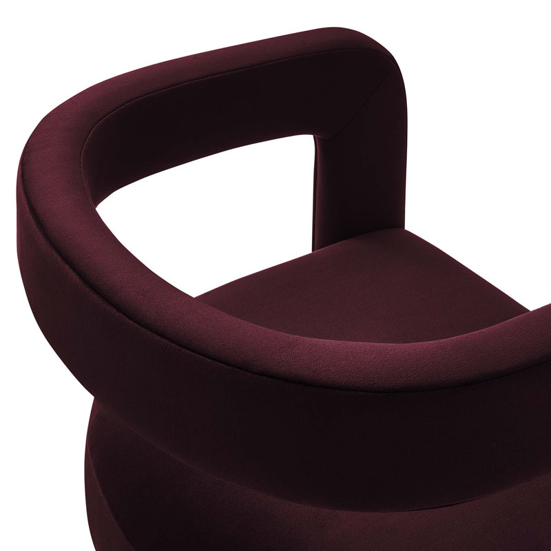 Winslow Barrel Performance Velvet Dining Chair, Mulberry