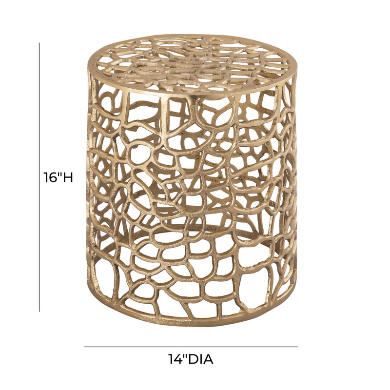 Sophia Tiny Round Gold Aluminum Accent Table