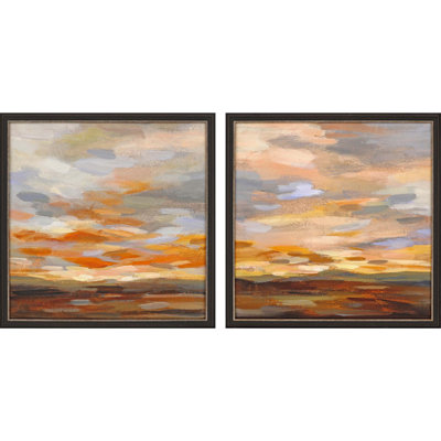 HomeRoots (lot de deux), art mural encadré noir High Desert Sky