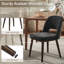 Chaise de salle à manger rembourrée avec pieds en bois massif (ensemble de 6)-130666965