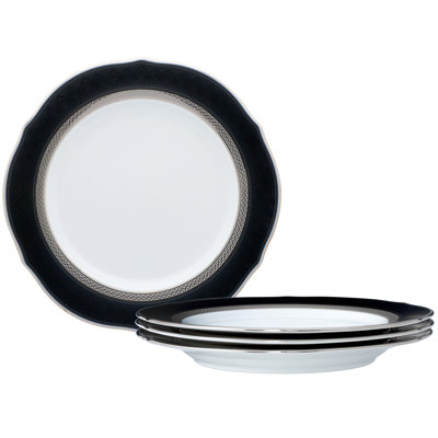 Noritake Austin Platinum Set Of 4 Scalloped Accent Plates, 9"