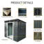 La remise à poubelle contient 3 poubelles en métal pour le rangement des ordures, acier galvanisé inoxydable, remise pour poubelle de jardin, gris