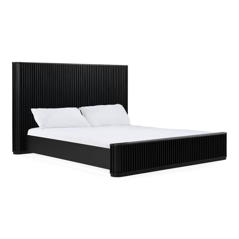 Haring - Lit moderne en acacia, Noir