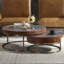 Table basse en aluminium et tambour cacao