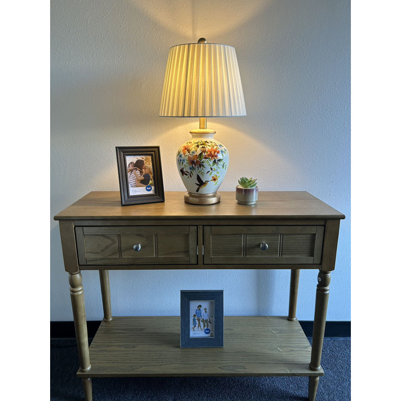 Lampe de table en céramique, oiseaux, fleurs, ampoule DEL incluse: P 12 po x l 12 po x H 22 po
