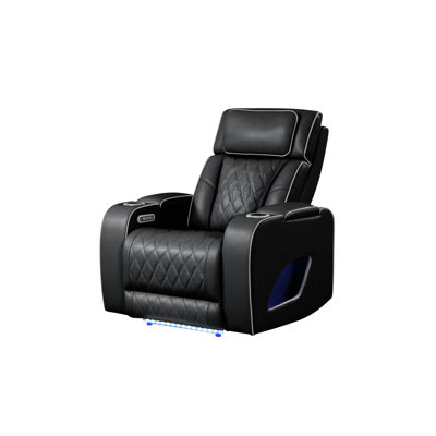 Fauteuil inclinable Fortuner de style moderne avec revêtement en bois et fonction de massage inclus - noir identique Asg150109103