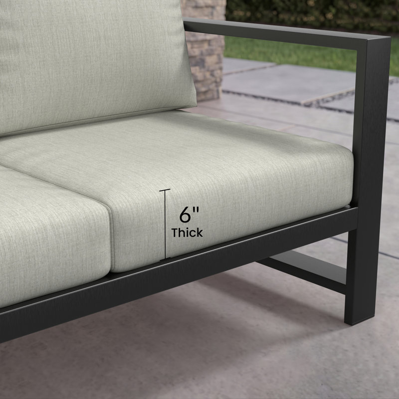 Dulcie 5 Person Seating Set with Sunbrella® Cushions, Canvas Granite Sunbrella® Canvas