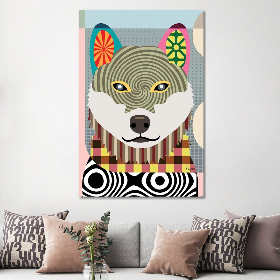 Shiba Inu by Lanre Studio - Wrapped Canvas Print