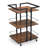 Burnt Wood Pattern Multi-Tier Salon Cart with Universal Wheels, Suitable for Hairdressing