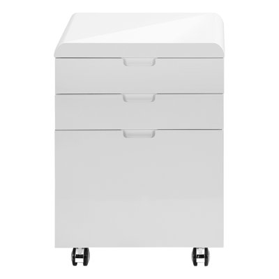 Classeur, mobile à roulettes, tiroirs de rangement, support pour imprimante, bureau, bureau, stratifié blanc brillant