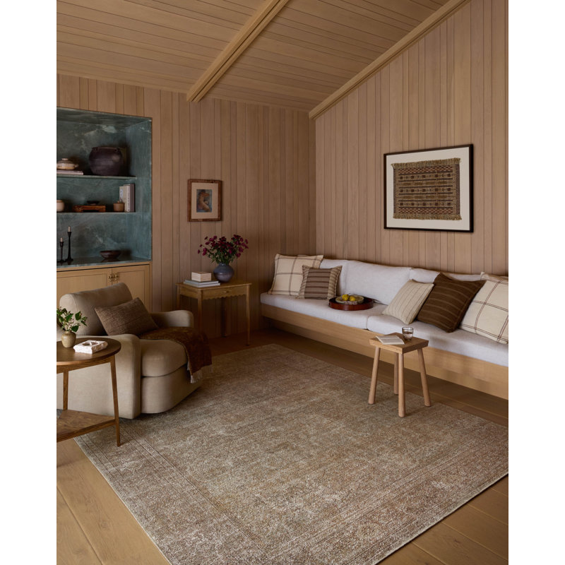 Tapis multicolore / naturel Amber Lewis x Loloi Cambria, Rectangle 6 pi x 9 pi