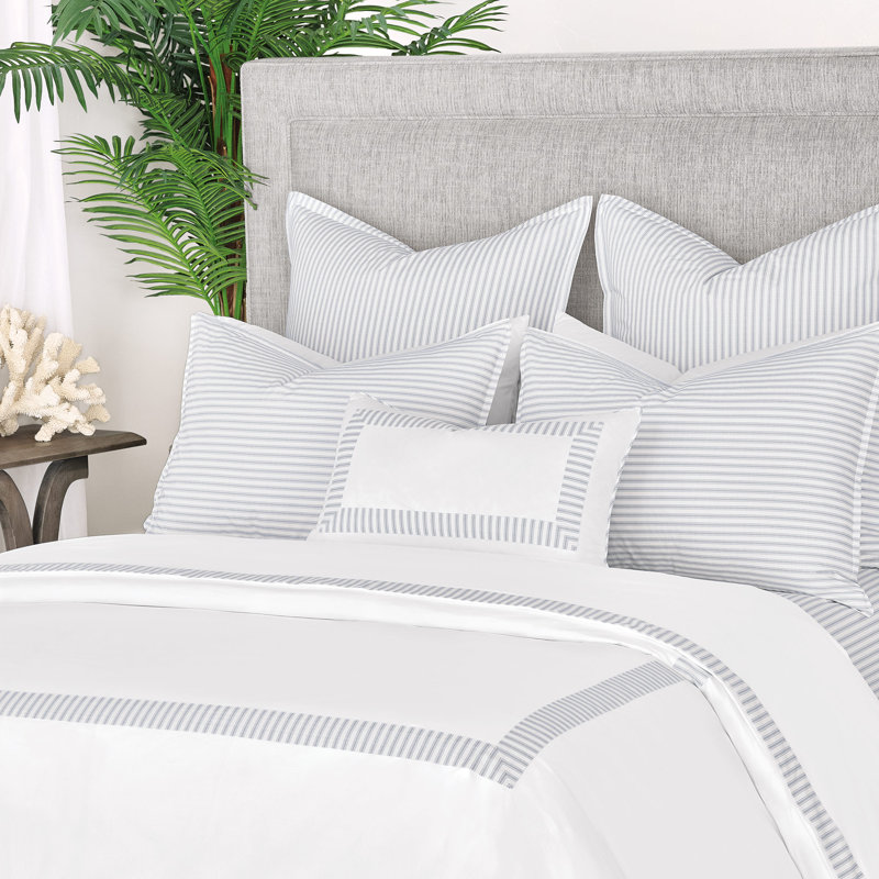 Blass Ticking Duvet Cover, Haze, Super Queen Duvet Cover