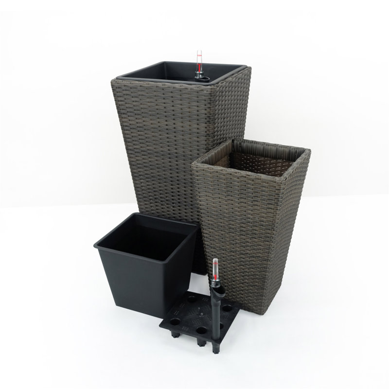 2-Pack Self-Watering Planter - Hand Woven