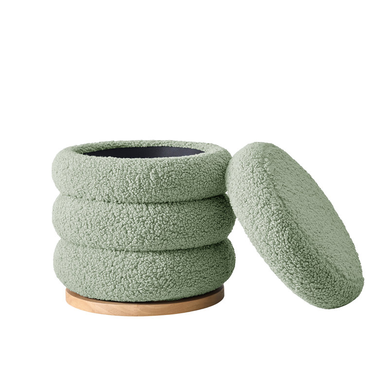 Repose-pieds rond pivotant avec rangement 360 ° Rosa, Vert