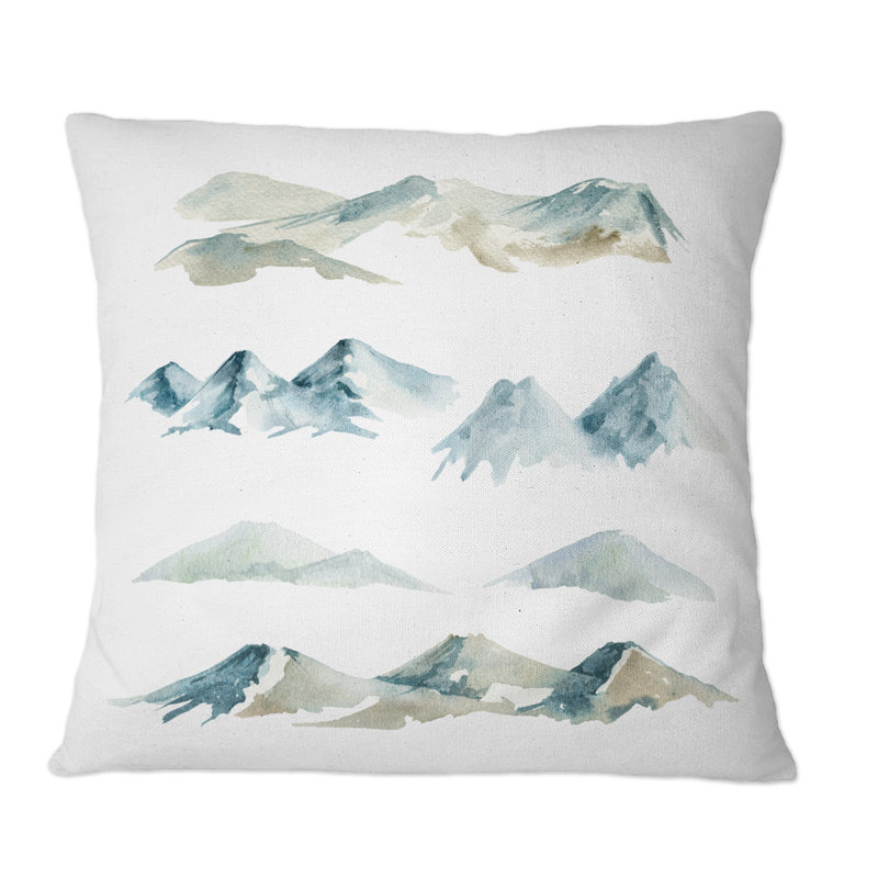 Blue High Mountainscapes - Coussin décoratif à imprimé traditionnel, 18 po x 18 po