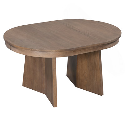 Retro Extendable 5-Piece Round Dining Table Set with 4 Upholstered Chairs, Perfect for Cozy Family Meals and Gatherings