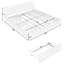 Structure de lit tapissier très grand en chenille, lit plateforme gris foncé avec tiroir de rangement et tête de lit rembourré, structure de lit solide et robuste pour la chambre à coucher-44010177-44010182