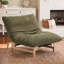 Corduroy Upholstered Lounge Chair, 10.2" Seat Height, Solid Rubberwood Frame, Low Profile Accent Chair-1223888012