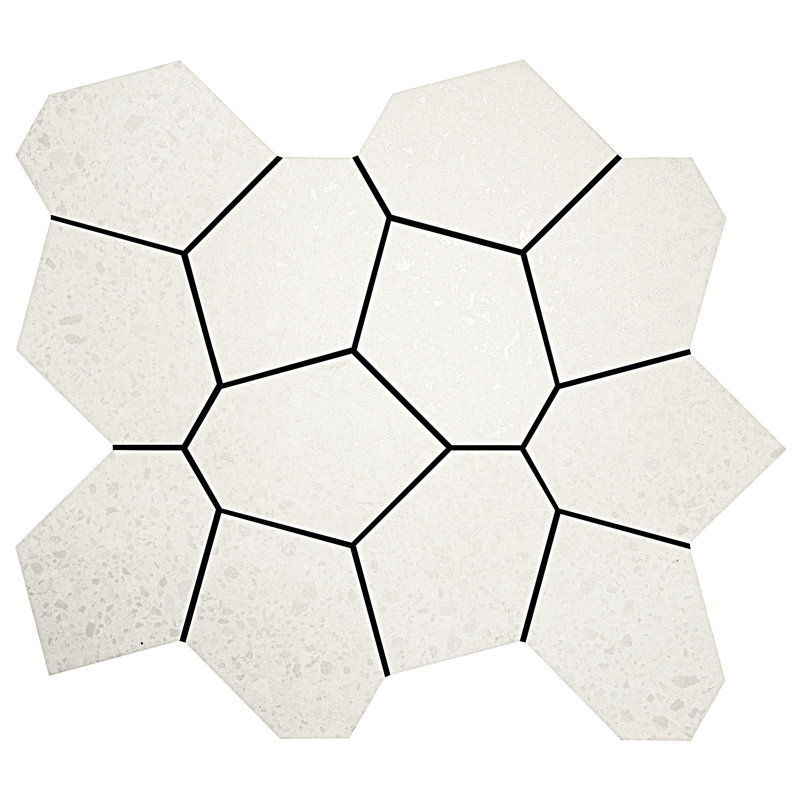 Birthplace 3" W x 4" L Porcelain Terrazzo Look Tile Mosaic Sheet, Frost