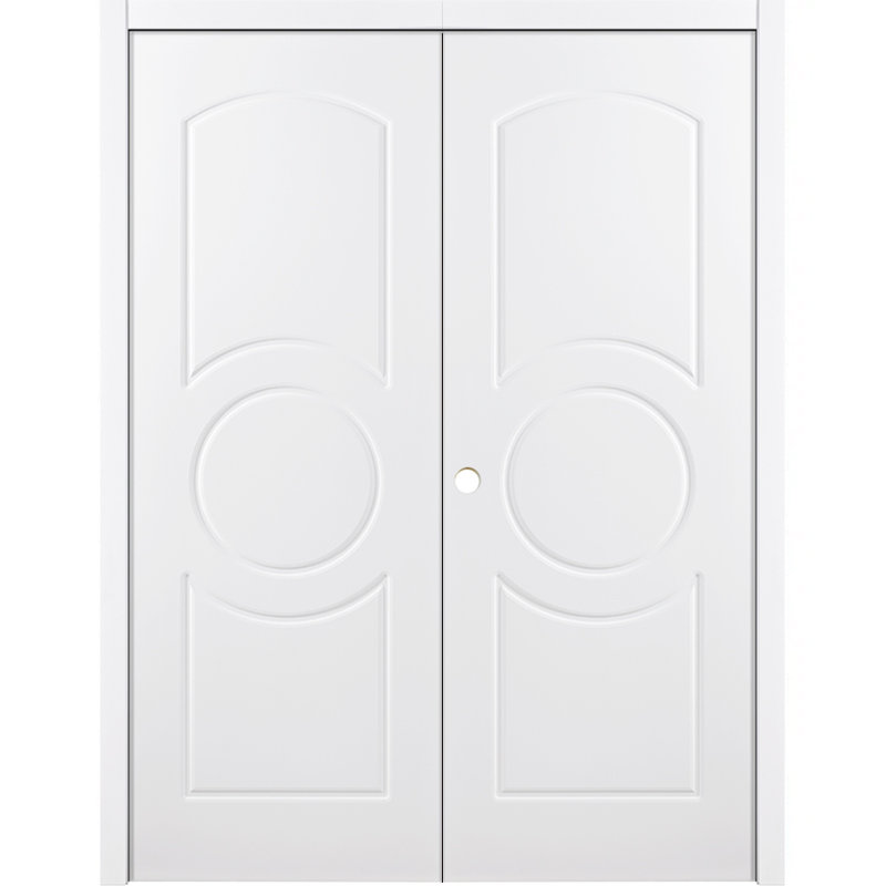 Double porte intérieure stratifiée Ovalo, 64 po x 80 po, Droite / vers l'intérieur