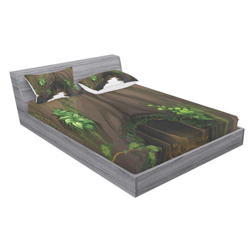 Ensemble de draps Tree Cave, Ensemble de draps pour lit double avec un drap-hou