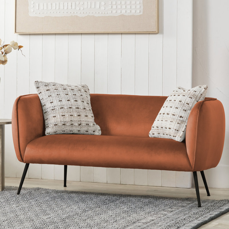 Lucca 2 Seater Velvet Sofa, Tobacco
