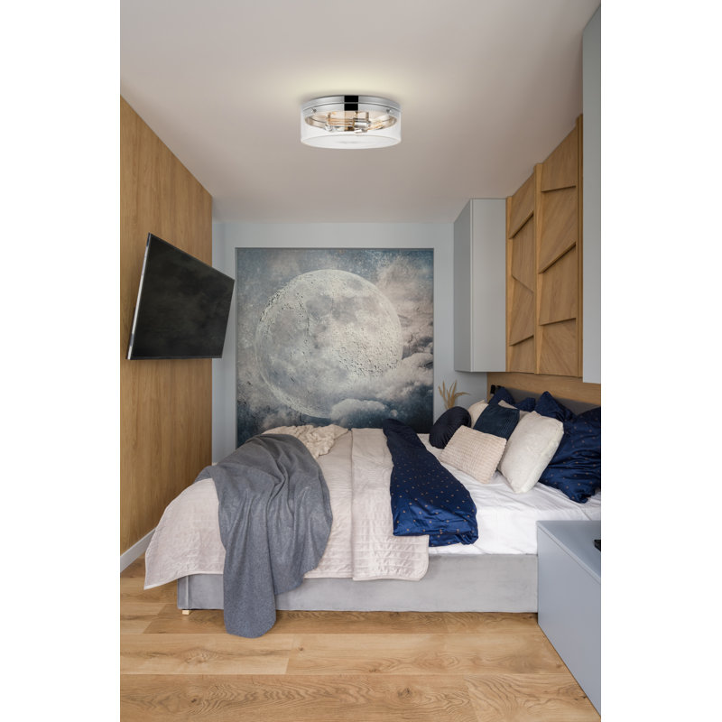 Barahona Glass Flush Mount, Polished Nickel