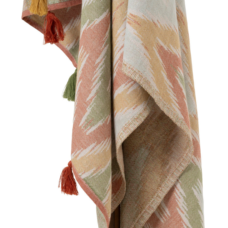 Jeté en coton à chevrons, Clay Olive