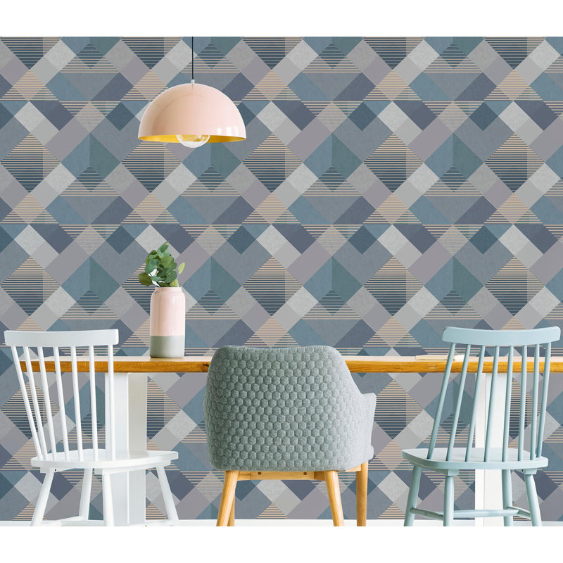 Superfresco Easy Kaleidoscope Geometric Wallpaper, Blue
