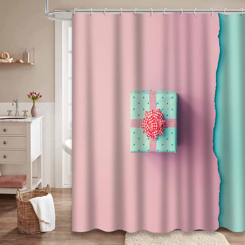Rideau de douche à 12 crochets Rose, L 72 po x l 84 po