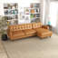 Canapé modulaire en cuir brun clair Allison